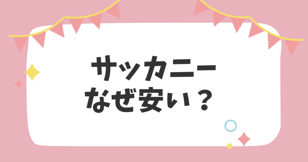 サッカニーなぜ安い？